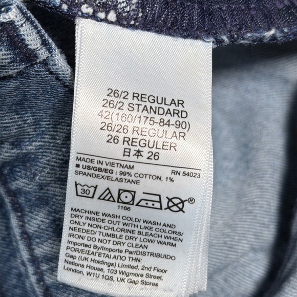 Gap Cheeky Straight Sky High Jeans Women 26 Blue Denim Raw Hem High Rise Raw Hem - Picture 4 of 8